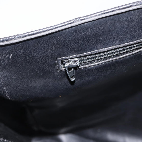 CHANEL Bicolore Business Bag Caviar Skin Black Gold CC Auth 168561