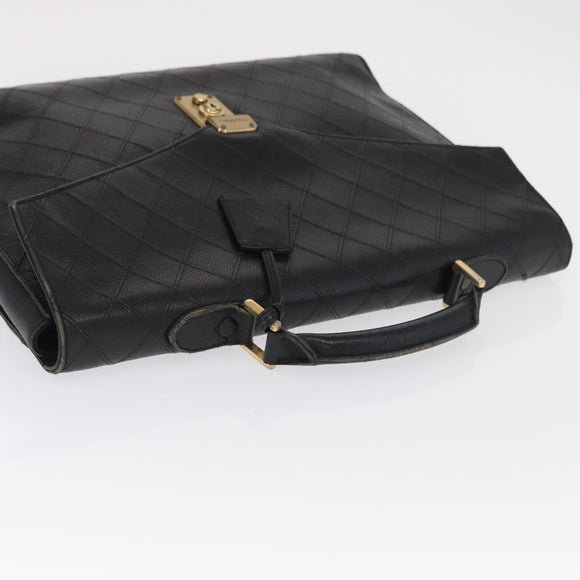 CHANEL Bicolore Business Bag Caviar Skin Black Gold CC Auth 168561