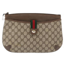GUCCI GG Supreme Web Sherry Line Shoulder Bag PVC Beige 904 02 026 Auth 168565-2