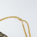 Christian Dior Chain Trotter Canvas Shoulder Bag Navy Gold Auth 168566-8