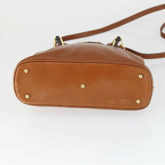 GUCCI Bamboe Handtas Leer 2way Bruin Goud 000 122 0290 Auth 168572