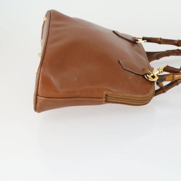 GUCCI Bamboe Handtas Leer 2way Bruin Goud 000 122 0290 Auth 168572