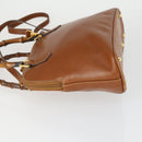 GUCCI Bamboe Handtas Leer 2way Bruin Goud 000 122 0290 Auth 168572-5