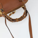 GUCCI Bamboe Handtas Leer 2way Bruin Goud 000 122 0290 Auth 168572-9