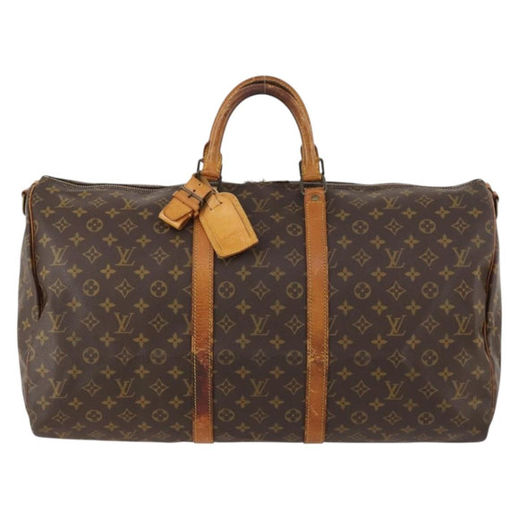LOUIS VUITTON Monogram Keepall Bandouliere 55 Boston Bag M41414 LV Auth 168573