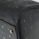 MCM Logogram Vicetos Boston Bag PVC Black Gold Auth 168574-12
