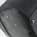 MCM Logogram Vicetos Boston Bag PVC Black Gold Auth 168574-13