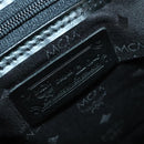 MCM Logogram Vicetos Boston Bag PVC Black Gold Auth 168574-16