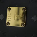 MCM Logogram Vicetos Boston Bag PVC Black Gold Auth 168574-22