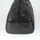 MCM Logogram Vicetos Boston Bag PVC Black Gold Auth 168574-5