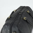 MCM Logogram Vicetos Boston Bag PVC Black Gold Auth 168574-6