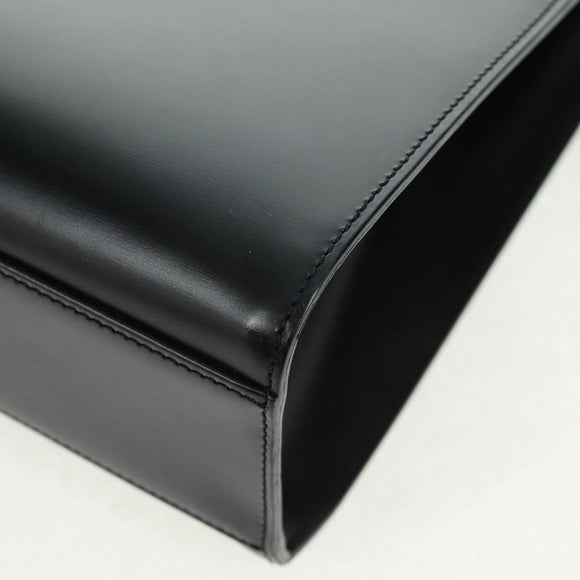 CARTIER PANTHERE Hand Bag Leather Black Silver Auth 168583V