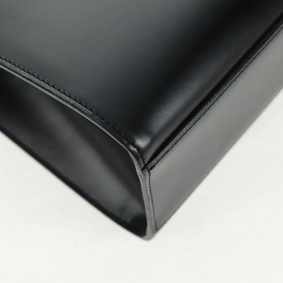 CARTIER PANTHERE Hand Bag Leather Black Silver Auth 168583V