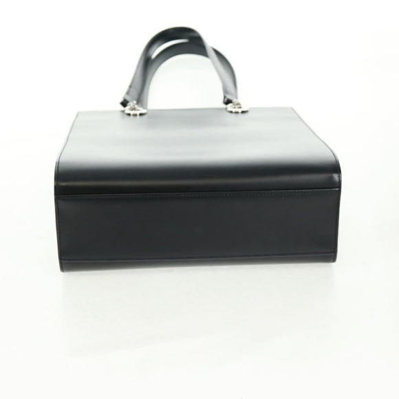 CARTIER PANTHERE Hand Bag Leather Black Silver Auth 168583V