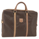 CELINE Macadam Canvas Business Bag PVC Leather Brown Gold Auth 168602-1