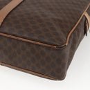 CELINE Macadam Canvas Business Bag PVC Leather Brown Gold Auth 168602-15