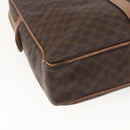 CELINE Macadam Canvas Business Bag PVC Leather Brown Gold Auth 168602-16