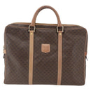 CELINE Macadam Canvas Business Bag PVC Leather Brown Gold Auth 168602-13