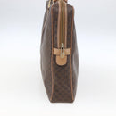 CELINE Macadam Canvas Business Bag PVC Leather Brown Gold Auth 168602-3