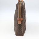 CELINE Macadam Canvas Business Bag PVC Leather Brown Gold Auth 168602-4