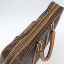 CELINE Macadam Canvas Business Bag PVC Leather Brown Gold Auth 168602-6