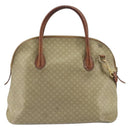 CELINE Macadam Canvas Hand Bag PVC 2way Beige Gold Auth 168603-3