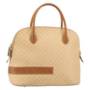 CELINE Macadam Canvas Hand Bag PVC Beige Gold Auth 168604-1