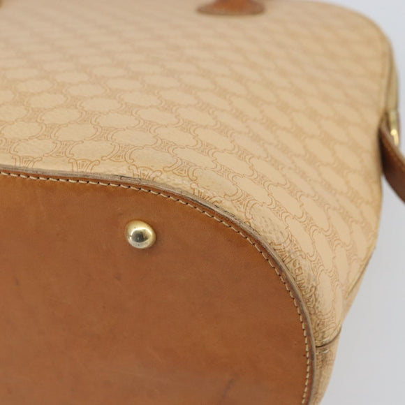 CELINE Macadam Canvas Hand Bag PVC Beige Gold Auth 168604