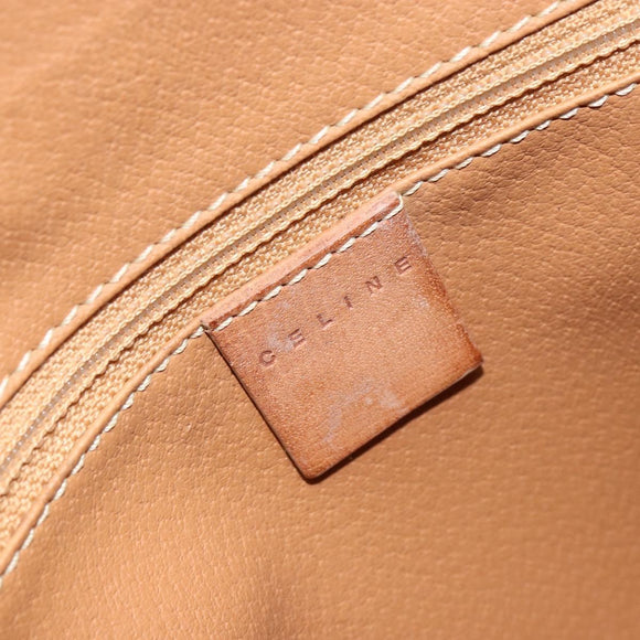 CELINE Macadam Canvas Hand Bag PVC Beige Gold Auth 168604