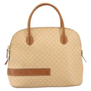 CELINE Macadam Canvas Hand Bag PVC Beige Gold Auth 168604-13