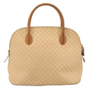 CELINE Macadam Canvas Hand Bag PVC Beige Gold Auth 168604-2