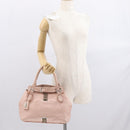 FENDI Celeria Villa Borghese Hand Bag Leather Pink Silver Auth 168606-25