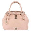 FENDI Celeria Villa Borghese Hand Bag Leather Pink Silver Auth 168606-13