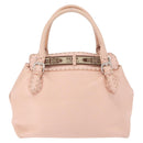 FENDI Celeria Villa Borghese Hand Bag Leather Pink Silver Auth 168606-2