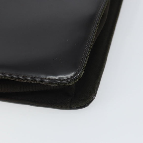 PRADA Handtasche Baumwolle Khaki Silber Auth 168612