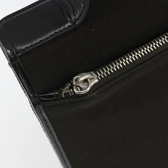 PRADA Handtasche Baumwolle Khaki Silber Auth 168612
