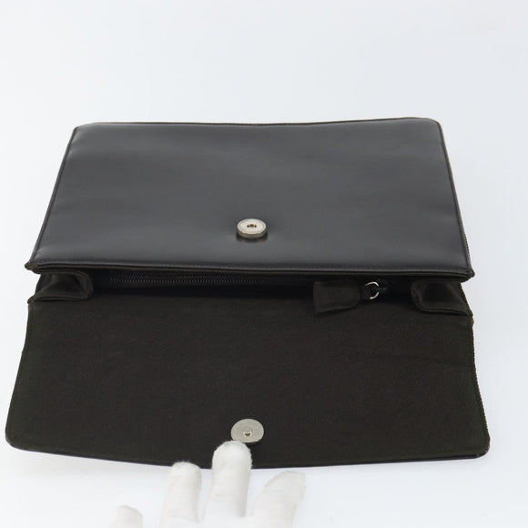 PRADA Handtasche Baumwolle Khaki Silber Auth 168612