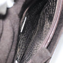 PRADA Handtasche Baumwolle Khaki Silber Auth 168612-9