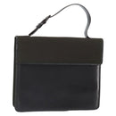 PRADA Handtasche Baumwolle Khaki Silber Auth 168612-1