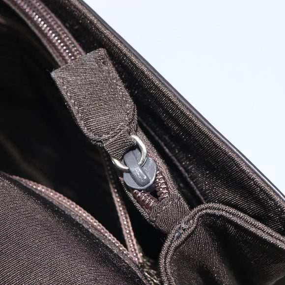 PRADA Handtasche Baumwolle Khaki Silber Auth 168612