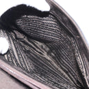 PRADA Handtasche Baumwolle Khaki Silber Auth 168612-28