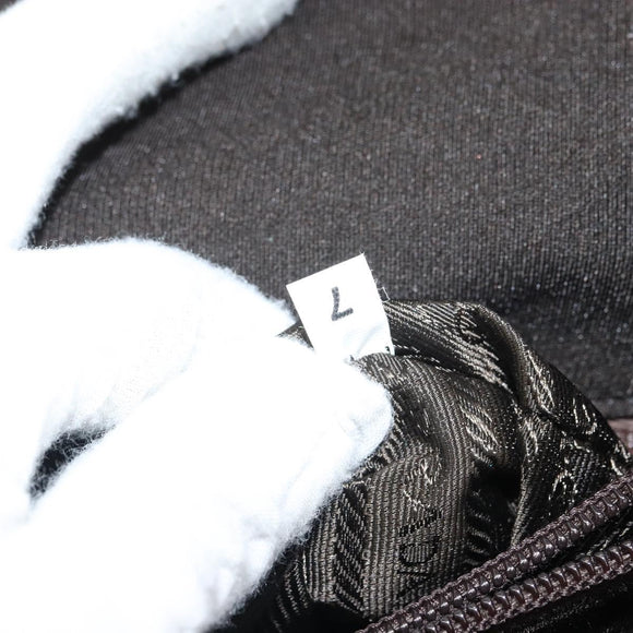 PRADA Handtasche Baumwolle Khaki Silber Auth 168612