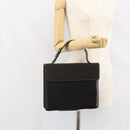 PRADA Handtasche Baumwolle Khaki Silber Auth 168612-29