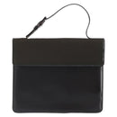 PRADA Handtasche Baumwolle Khaki Silber Auth 168612-13
