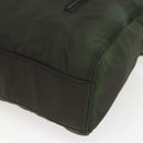 PRADA Chain Tote Bag Nylon Khaki Gold Auth 168613-10