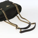 PRADA Chain Tote Bag Nylon Khaki Gold Auth 168613-7