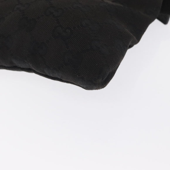 GUCCI GG Canvas Waist bag Black Silver 28566 Auth 168615