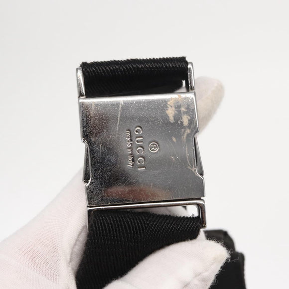 GUCCI GG Canvas Waist bag Black Silver 28566 Auth 168615