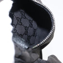 GUCCI GG Canvas Waist bag Black Silver 28566 Auth 168615-19
