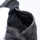GUCCI GG Canvas Waist bag Black Silver 28566 Auth 168615-20